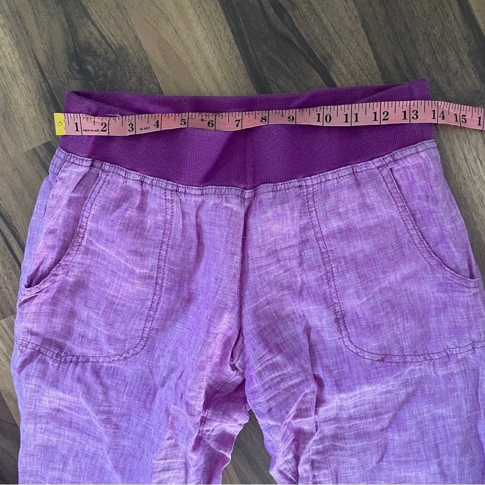 Toad & Co Flip Top Lithe Linen Pants Purple 4 - Picture 12 of 16